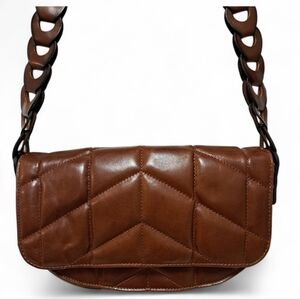 Patricia Nash Vernita Quilted Leather Crossbody-Cognac-NWT